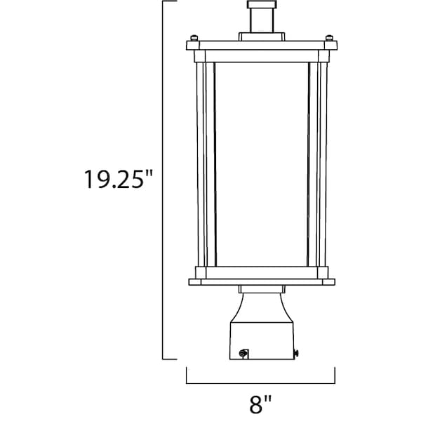 Terrace LED E26 1-Light 8 Wide Bronze Outdoor Pole/Post Mount